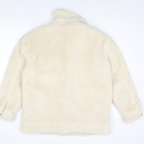 Topshop Womens Ivory Pea Coat Coat Size 12 Button