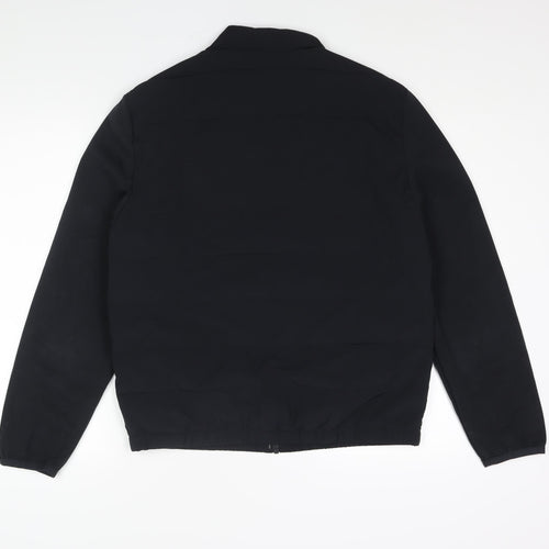 Zara Mens Black Quilted Jacket Size M Zip
