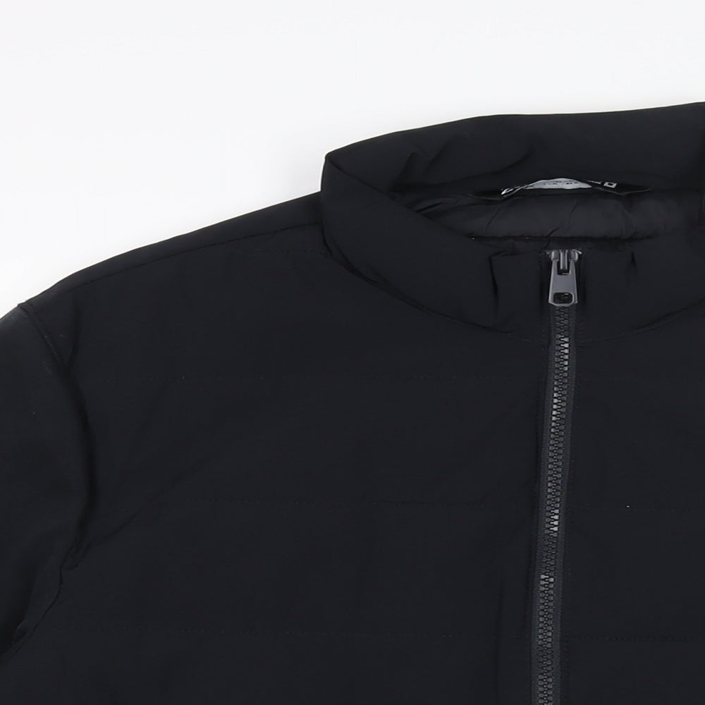 Zara Mens Black Quilted Jacket Size M Zip