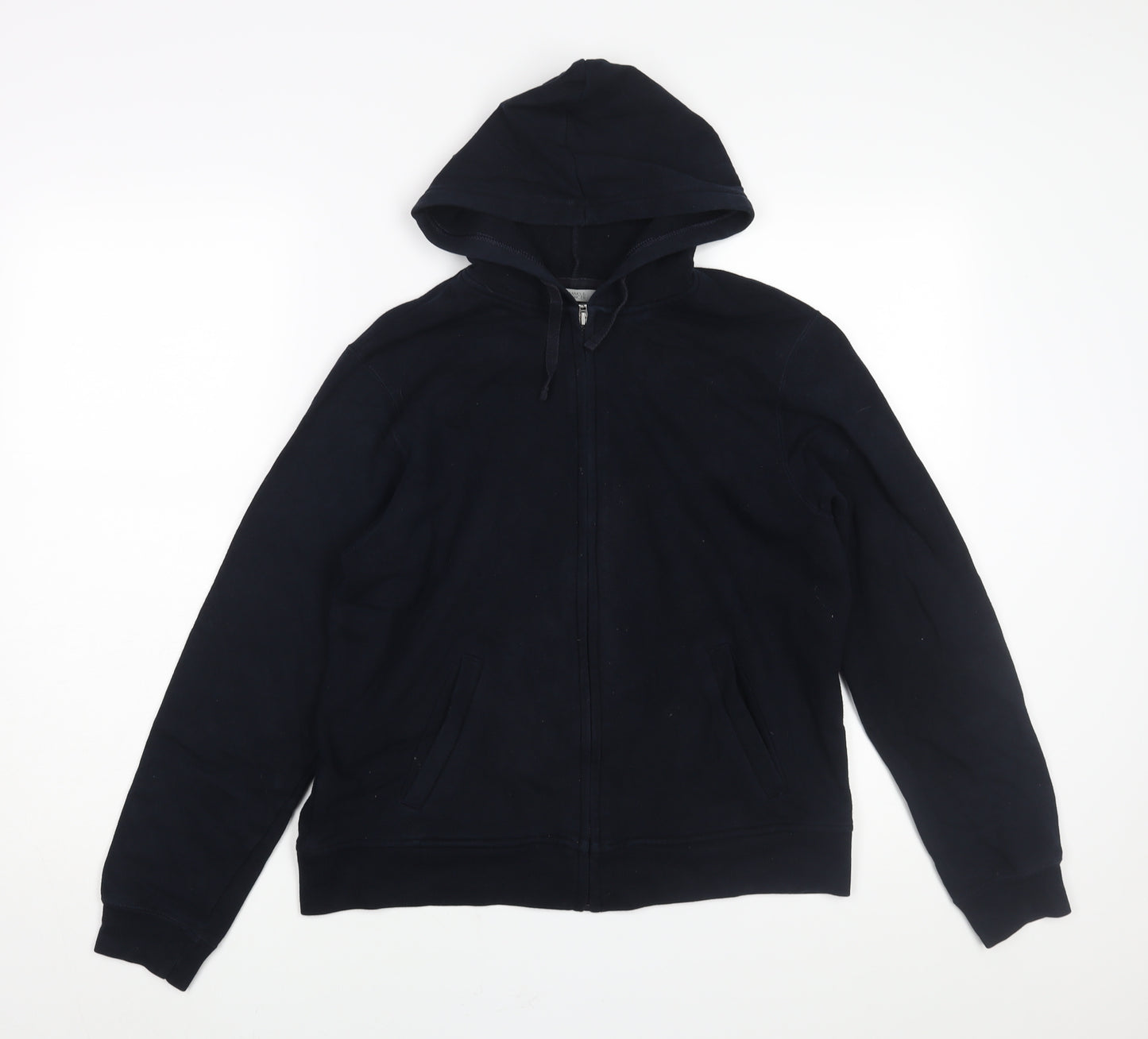 Marks and Spencer Womens Blue Cotton Full Zip Hoodie Size 14 Zip