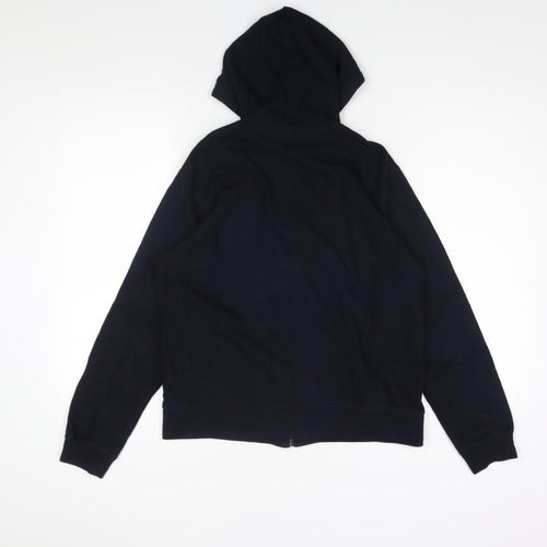 Marks and Spencer Womens Blue Cotton Full Zip Hoodie Size 14 Zip