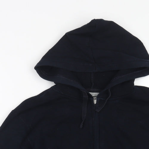 Marks and Spencer Womens Blue Cotton Full Zip Hoodie Size 14 Zip