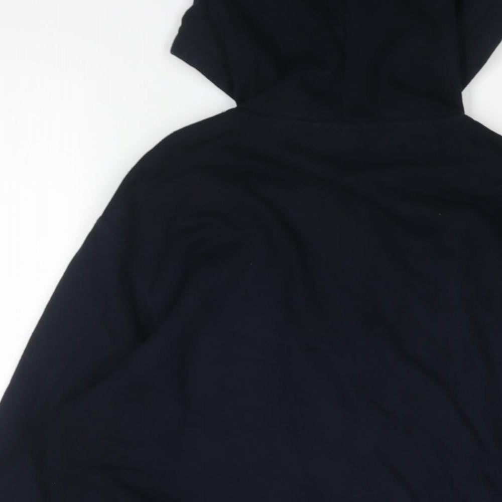 Marks and Spencer Womens Blue Cotton Full Zip Hoodie Size 14 Zip