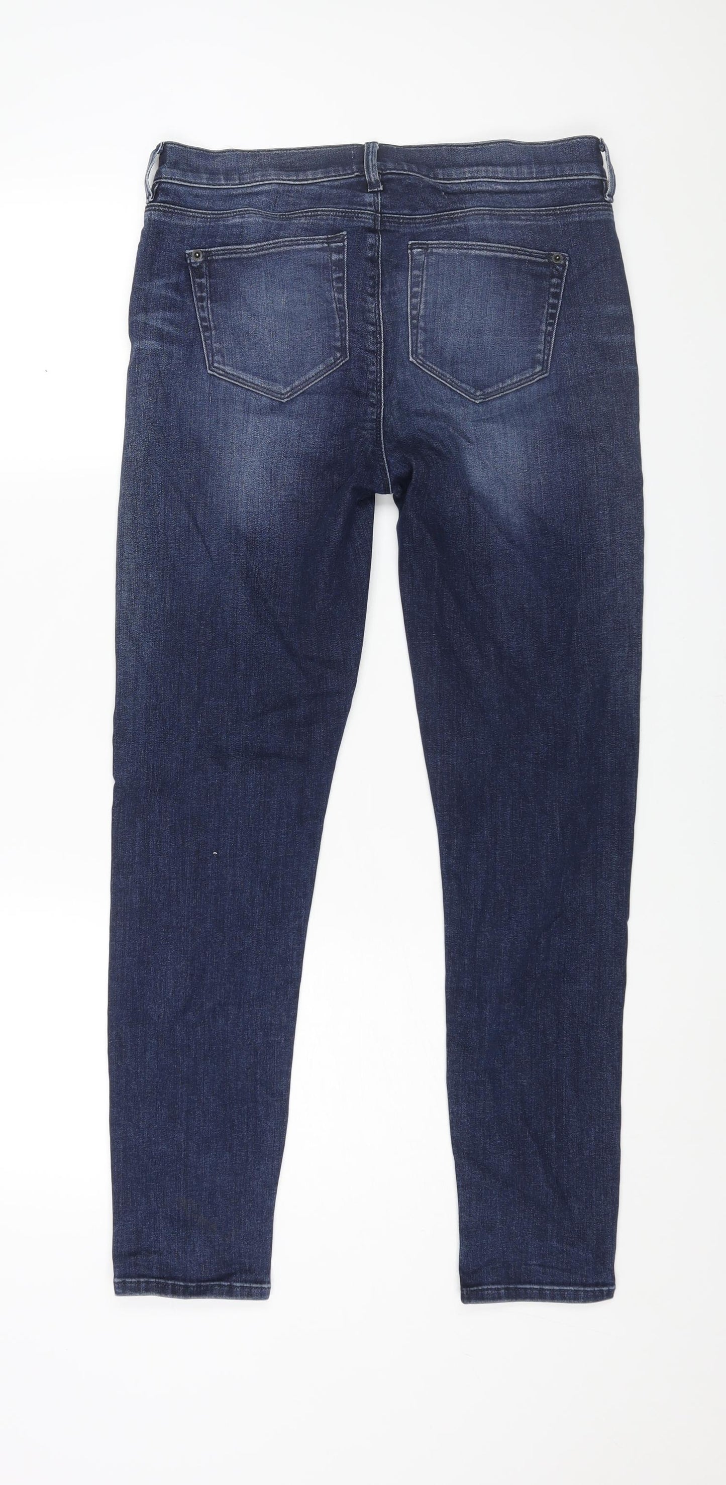 White Stuff Womens Blue Cotton Skinny Jeans Size 10 L29 in Regular Zip