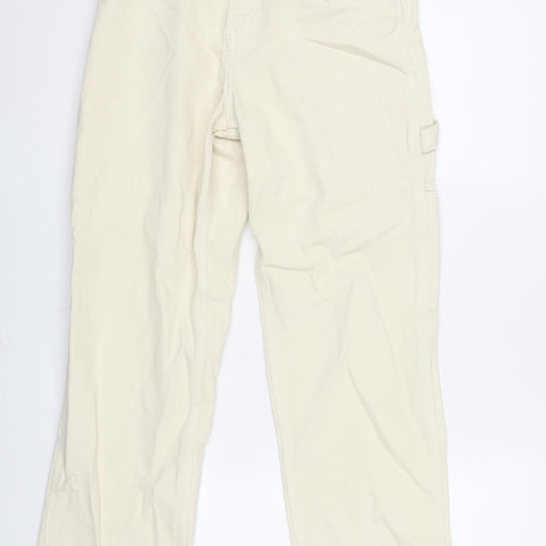 J. Galt Womens Ivory Cotton Boyfriend Jeans Size M L28 in Regular Zip - Cargo Style