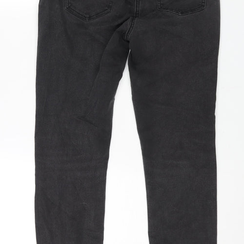 M&Co Womens Grey Cotton Skinny Jeans Size 12 L27 in Regular Zip