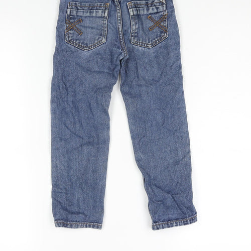 John Lewis Boys Blue Cotton Straight Jeans Size 4 Years Regular Button