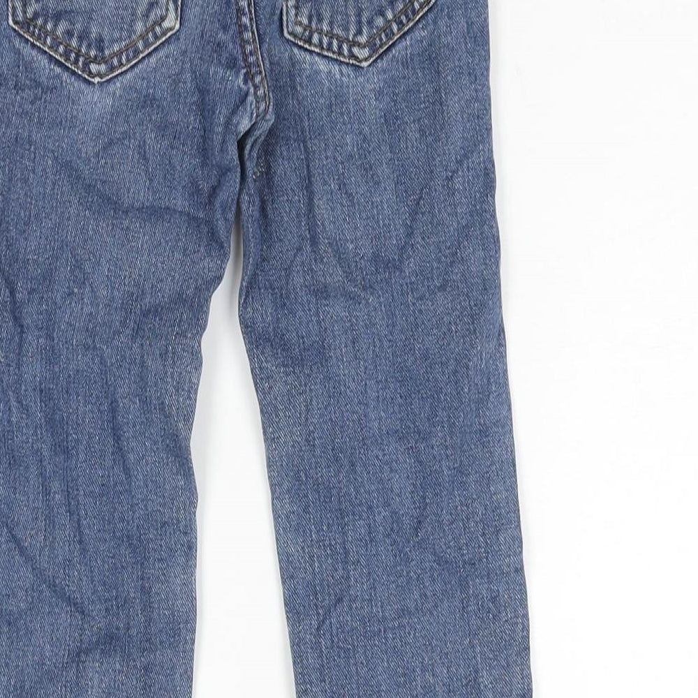 John Lewis Boys Blue Cotton Straight Jeans Size 4 Years Regular Button