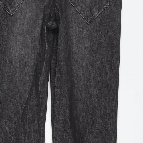 Falmer Womens Grey Cotton Straight Jeans Size 8 L29 in Regular Zip