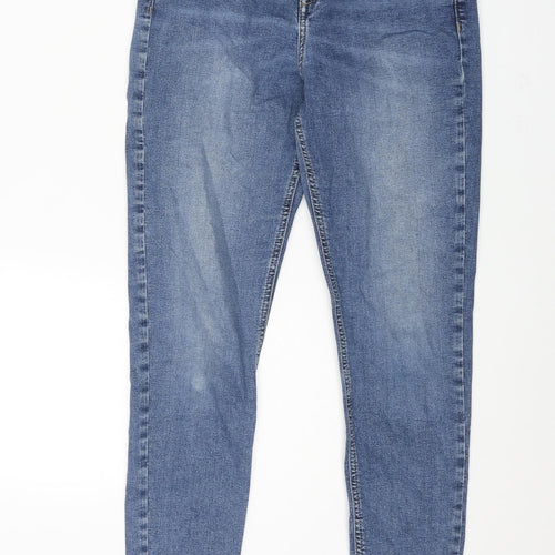 Topshop Womens Blue Cotton Skinny Jeans Size 30 in L32 in Regular Zip