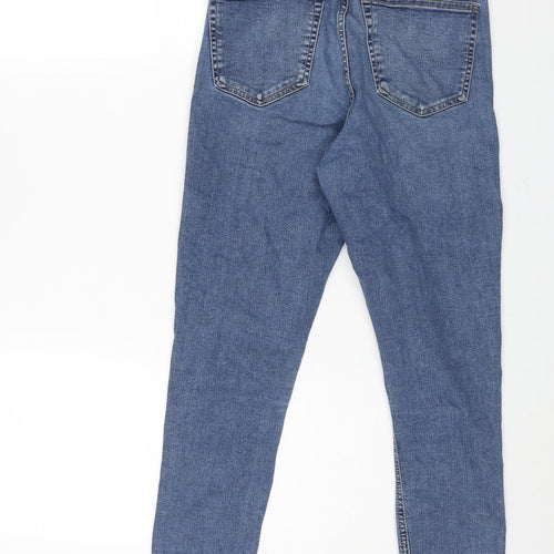 Topshop Womens Blue Cotton Skinny Jeans Size 30 in L32 in Regular Zip