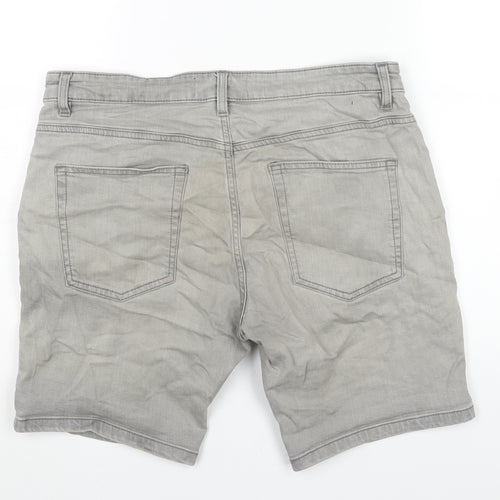 NEXT Mens Grey Cotton Bermuda Shorts Size 34 in L8 in Regular Zip