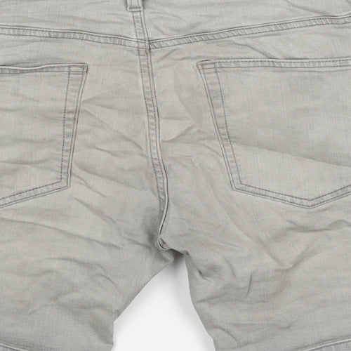 NEXT Mens Grey Cotton Bermuda Shorts Size 34 in L8 in Regular Zip