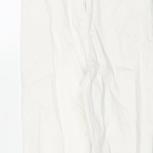 Matalan Womens White Cotton Skinny Jeans Size 8 L25 in Regular Zip