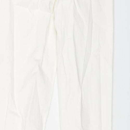 Matalan Womens White Cotton Skinny Jeans Size 8 L25 in Regular Zip