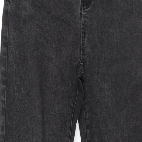 TU Womens Black Cotton Straight Jeans Size 12 L30 in Regular Zip