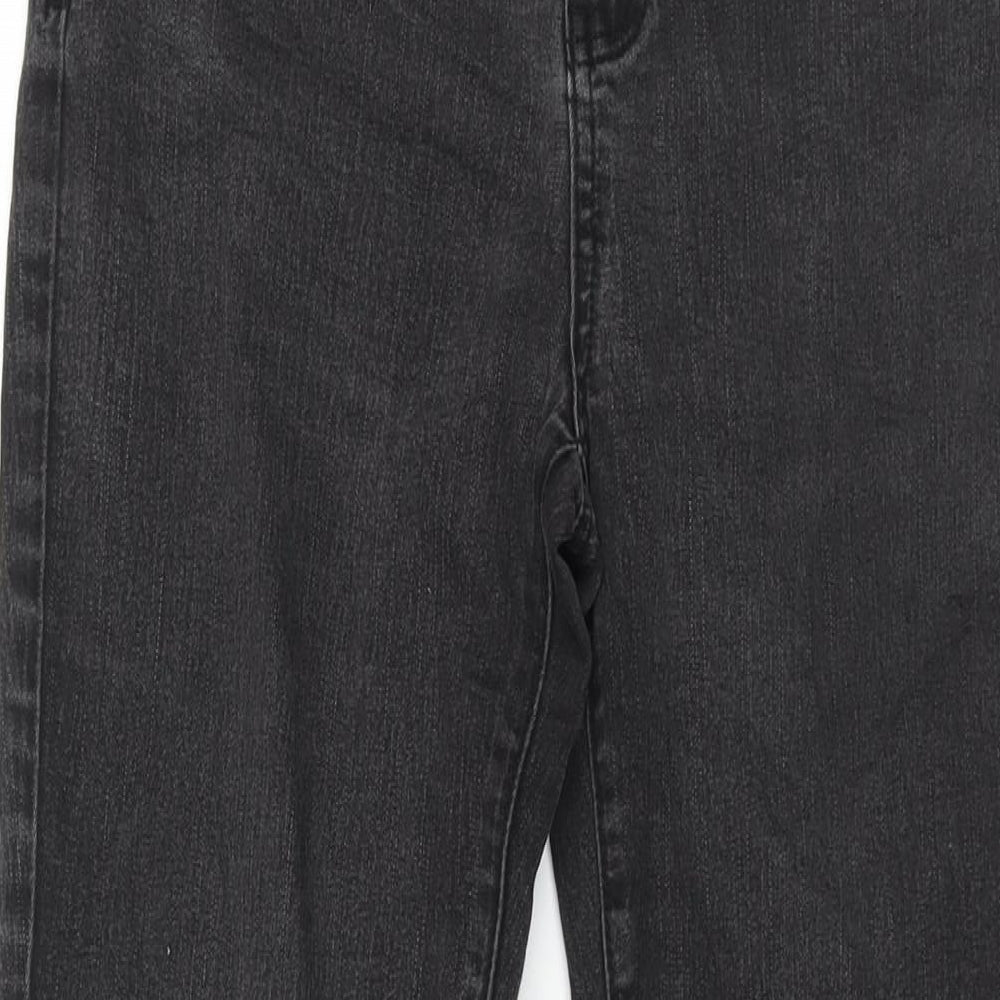 TU Womens Black Cotton Straight Jeans Size 12 L30 in Regular Zip
