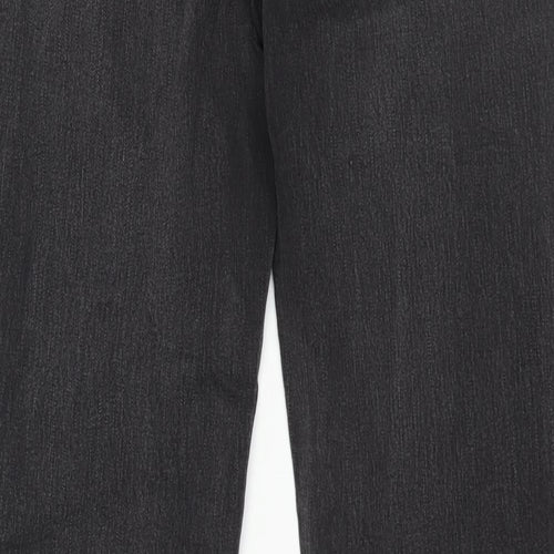 TU Womens Black Cotton Straight Jeans Size 12 L30 in Regular Zip