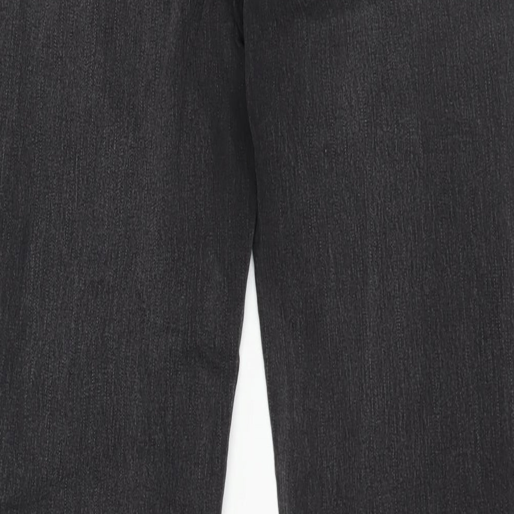 TU Womens Black Cotton Straight Jeans Size 12 L30 in Regular Zip
