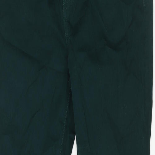 TU Womens Green Cotton Trousers Size 12 L27 in Regular Zip
