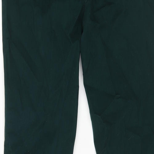 TU Womens Green Cotton Trousers Size 12 L27 in Regular Zip