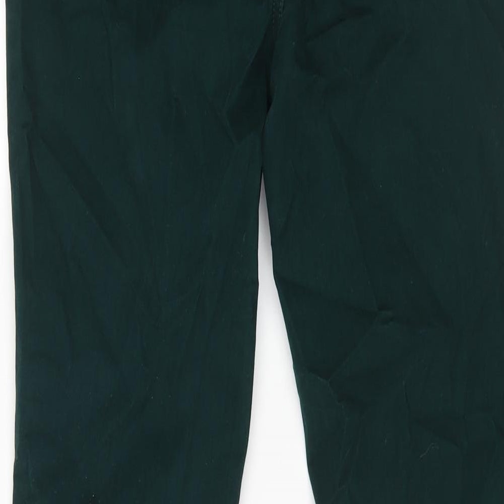 TU Womens Green Cotton Trousers Size 12 L27 in Regular Zip