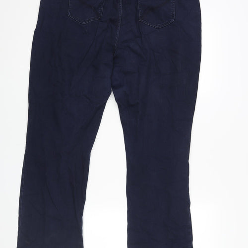 Classic Womens Blue Cotton Straight Jeans Size 16 L28 in Regular Zip