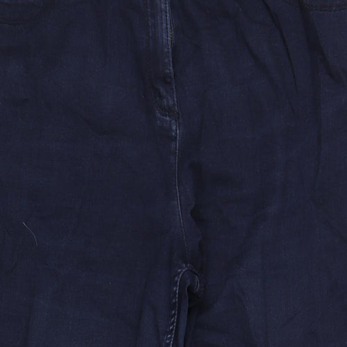 Classic Womens Blue Cotton Straight Jeans Size 16 L28 in Regular Zip