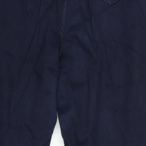 Classic Womens Blue Cotton Straight Jeans Size 16 L28 in Regular Zip