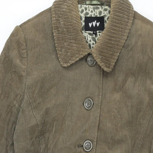 Per Una Womens Brown Jacket Size 12 Button