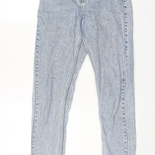 Denim & Co. Womens Blue Cotton Mom Jeans Size 6 L30 in Regular Zip