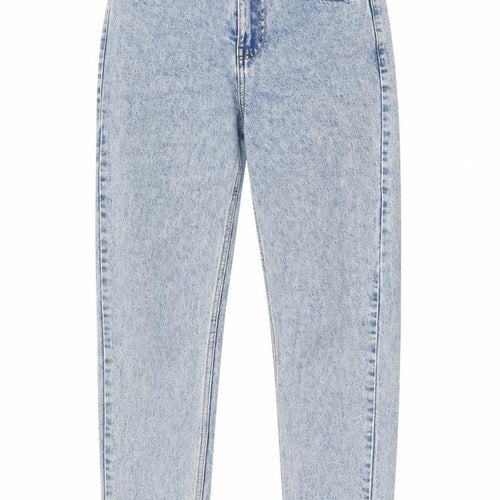 Denim & Co. Womens Blue Cotton Mom Jeans Size 6 L30 in Regular Zip