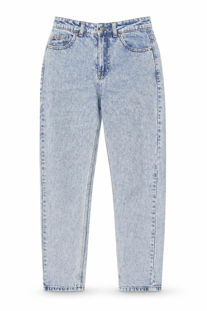 Denim & Co. Womens Blue Cotton Mom Jeans Size 6 L30 in Regular Zip
