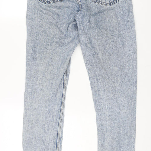 Denim & Co. Womens Blue Cotton Mom Jeans Size 6 L30 in Regular Zip