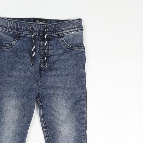 Denim & Co. Boys Blue Cotton Jogger Jeans Size 18-24 Months Drawstring