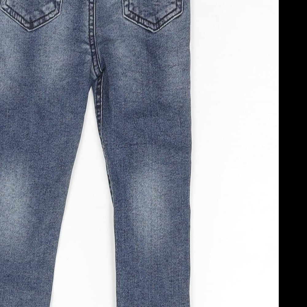 Denim & Co. Boys Blue Cotton Jogger Jeans Size 18-24 Months Drawstring
