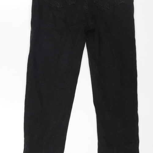 H&M Womens Black Cotton Straight Jeans Size 6 L27 in Regular Zip