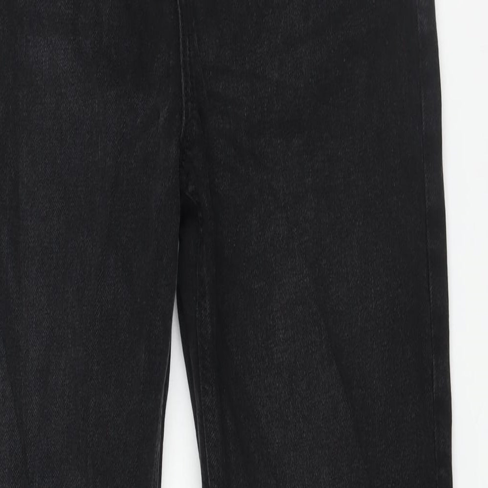H&M Womens Black Cotton Straight Jeans Size 6 L27 in Regular Zip