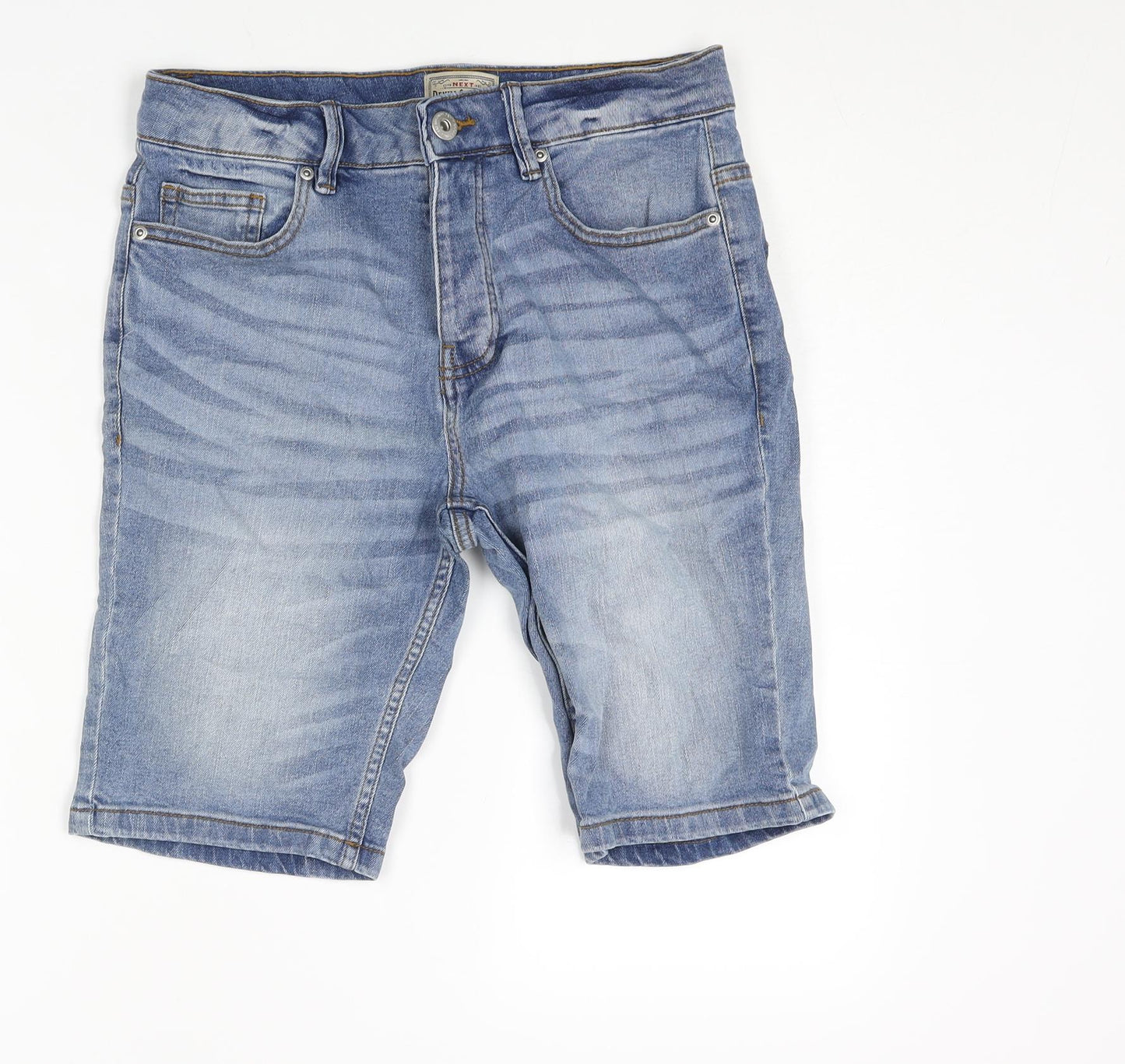 NEXT Mens Blue Cotton Bermuda Shorts Size 28 in L9 in Regular Button