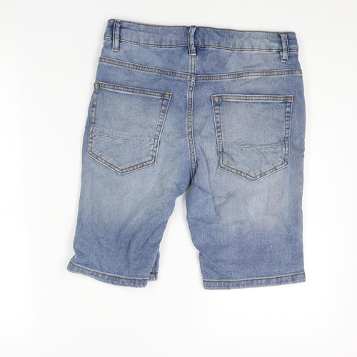 NEXT Mens Blue Cotton Bermuda Shorts Size 28 in L9 in Regular Button