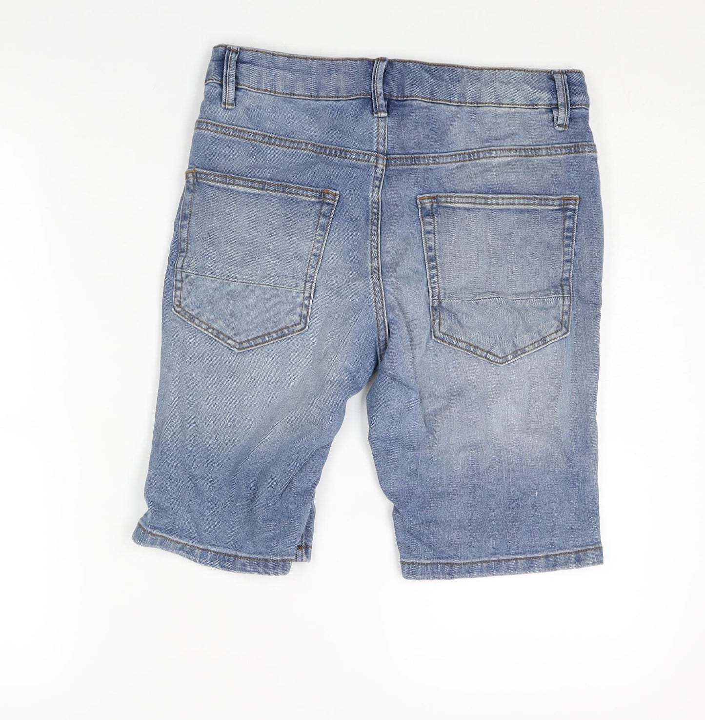 NEXT Mens Blue Cotton Bermuda Shorts Size 28 in L9 in Regular Button