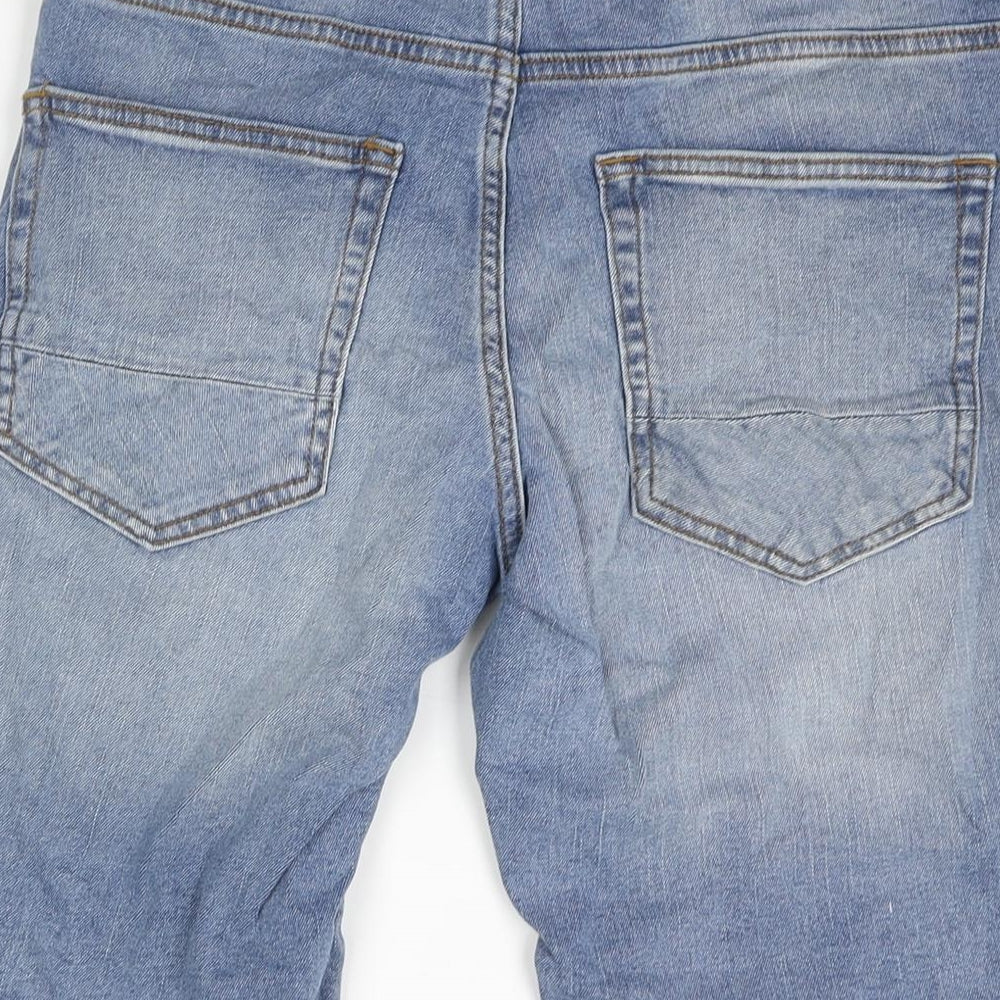NEXT Mens Blue Cotton Bermuda Shorts Size 28 in L9 in Regular Button