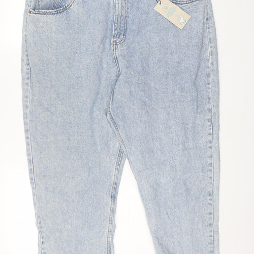 Denim & Co. Womens Blue Cotton Mom Jeans Size 20 L27 in Regular Zip