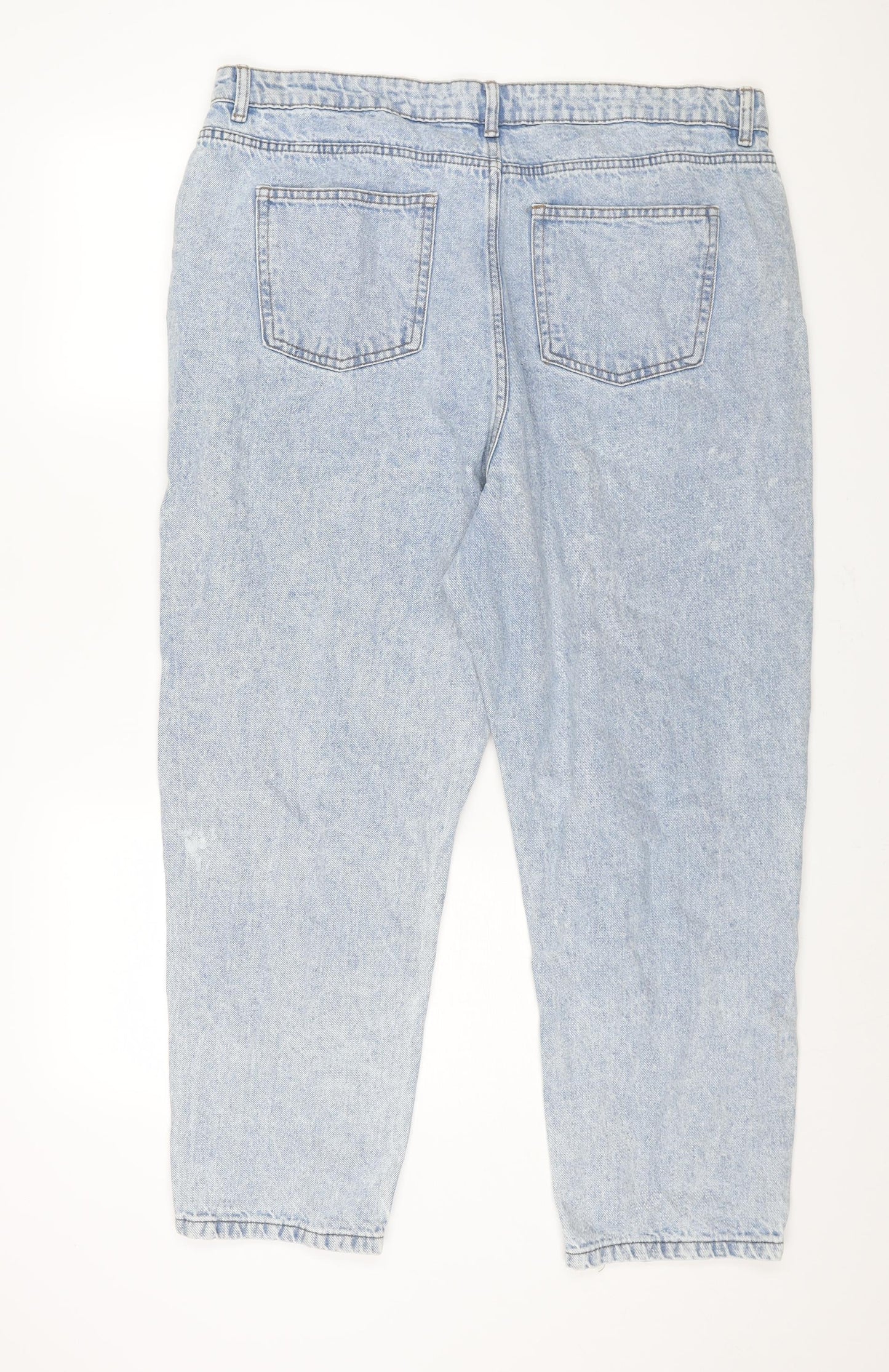 Denim & Co. Womens Blue Cotton Mom Jeans Size 20 L27 in Regular Zip