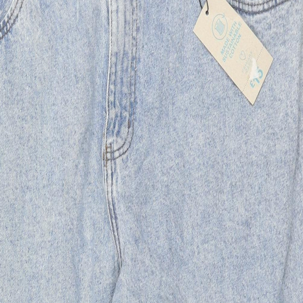 Denim & Co. Womens Blue Cotton Mom Jeans Size 20 L27 in Regular Zip