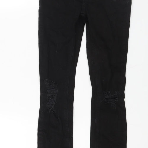 Denim & Co. Womens Black Cotton Skinny Jeans Size 4 L28 in Regular Zip