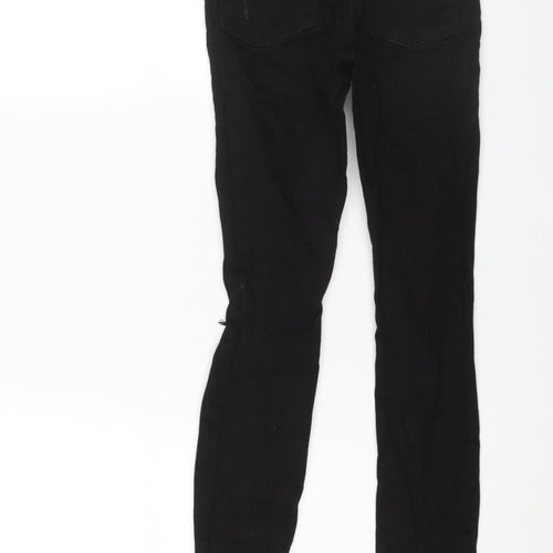 Denim & Co. Womens Black Cotton Skinny Jeans Size 4 L28 in Regular Zip