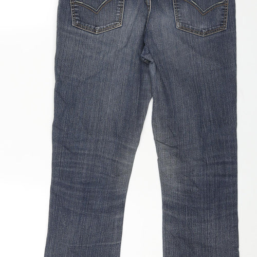 Papaya Womens Blue Cotton Straight Jeans Size 12 L29 in Regular Zip