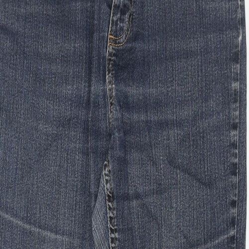 Papaya Womens Blue Cotton Straight Jeans Size 12 L29 in Regular Zip