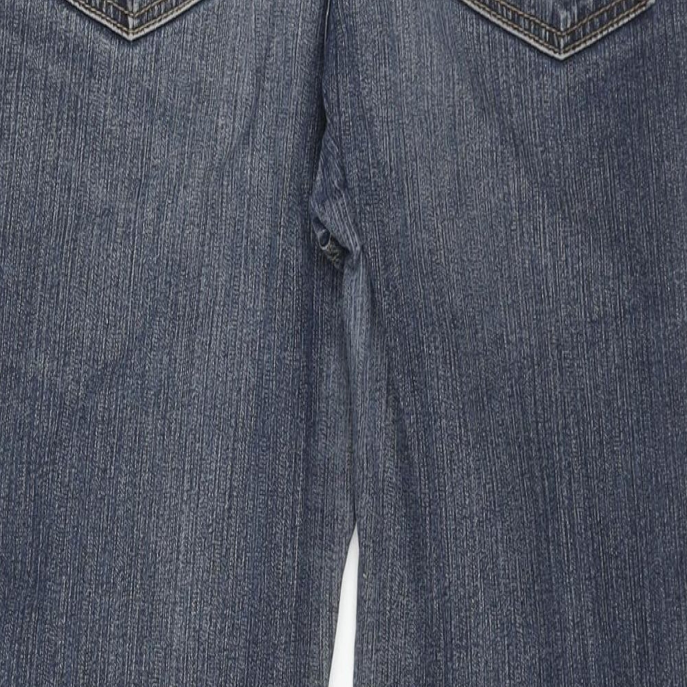 Papaya Womens Blue Cotton Straight Jeans Size 12 L29 in Regular Zip